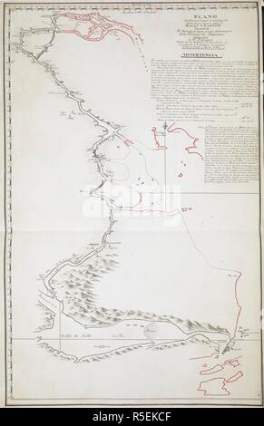 'Plano del rio por el qual se navega con embarcaciones menores entre Macao y Canton, levantado por Manuel de Agote, primer sobrecarga de la real compania de Filipinas; dedicado a M. D'Guignes .. 1792;' drawn on a scale of one mile (of 60 to a degree) to an inch. . A collection of eighty views, maps, portraits and drawings illustrative of the Embassy sent to China under George, Earl of Macartney, in 1793; drawn chiefly by William Alexander, some by Sir John Barrow, Bart., some by Sir Henry Woodbine Parish, and one by William Gomm. Many of them are engraved in Sir George Staunton's Narrative of  Stock Photo