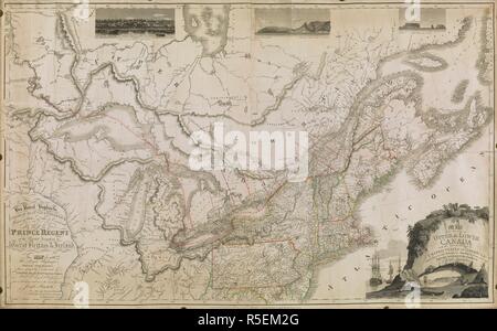Map of the Provinces of Upper & Lower Canada with the Adjacent Parts of the United States of America &c. . [London] : Published, as the Act directs Augst. 12th 1815 by W. Faden, Geographer to HIS MAJESTY & to HIS ROYAL HIGHNESS the PRINCE REGENT, Charing Cross, London, [1815.]. Source: Maps K.Top.119.7.3.2.TAB. Language: English. Stock Photo