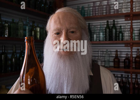 A great, realistic wax figure at the Hood-Penn museum in Westonia, Australia. The wax figure helps tell the story of the town. Stock Photo