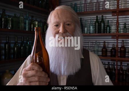 A great, realistic wax figure at the Hood-Penn museum in Westonia, Australia. The wax figure helps tell the story of the town. Stock Photo