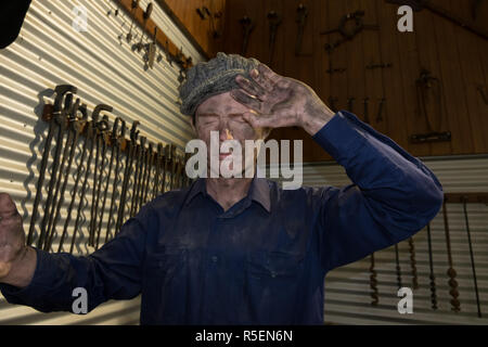 A great, realistic wax figure at the Hood-Penn museum in Westonia, Australia. The wax figure helps tell the story of the town. Stock Photo