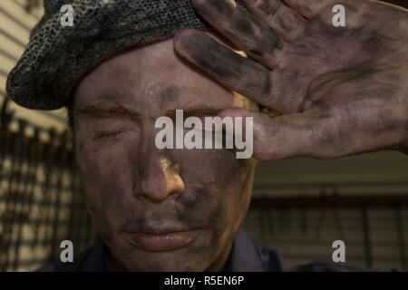 A great, realistic wax figure at the Hood-Penn museum in Westonia, Australia. The wax figure helps tell the story of the town. Stock Photo