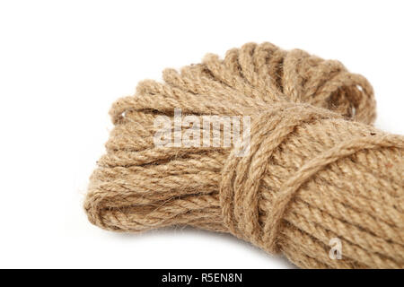 Burlap Jute Twine Coil Bobbins Isolated On White Stock Photo - Download  Image Now - Angle, Brown, Bunch - iStock