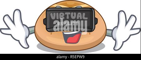 Virtual reality cartoon with buns traditional hot cross vector illustration Stock Vector