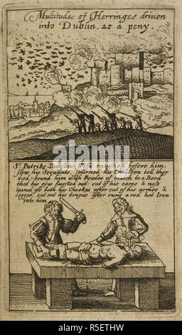 The cruel and bloodthirsty acts in Ireland during the english Civil War and the religious conflicts between Roman Catholics and Protestants. . The Teares of Ireland. England. Source: G.5557 31. Language: English. Author: Cranford, James. Stock Photo