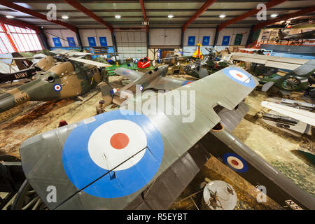 England, Hampshire, Andover, The Museum of Army Flying, Display of Historic Military Aircraft Stock Photo