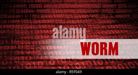 Worm Security Warning Stock Photo
