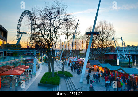 UK, England, London, The Southbank, Christmas Market Stock Photo