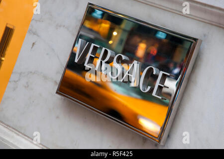 USA, Manhattan, Midtown, Fifth Avenue, Versace Shop Stock Photo