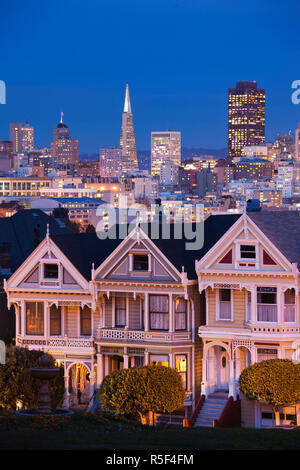 USA, California, San Francisco, The Haight, houses at Alamo Square Stock Photo