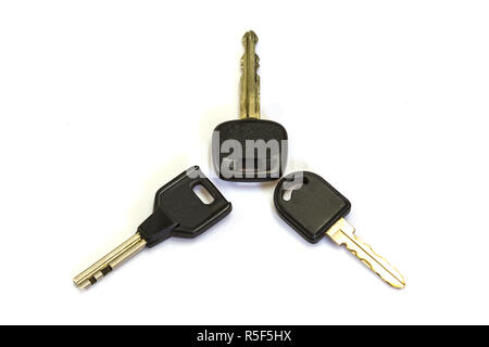 Car keys on white background Stock Photo