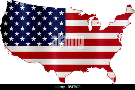 flag map the united states Stock Photo