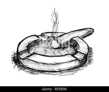ashtray drawing