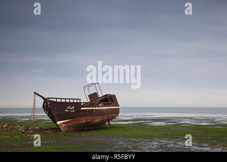 Tunisia, Jerba Island, Houmt Souk, boats on waterfront Stock Photo