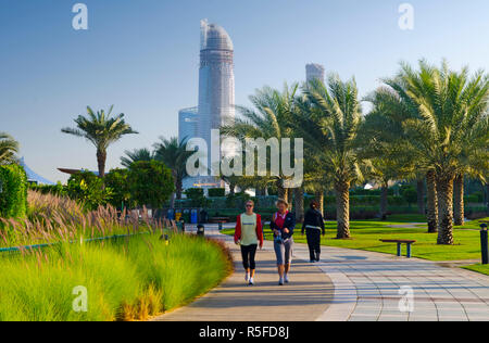 United Arab Emirates, Abu Dhabi, City Skyline from the Corniche Stock Photo