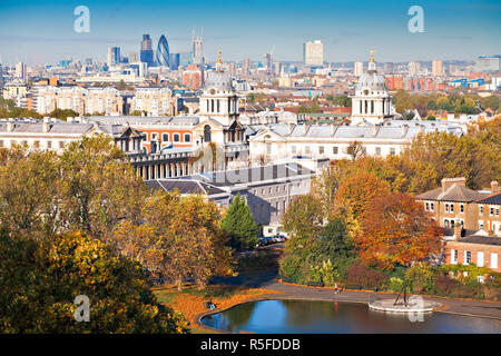 England, London, Greenwich, National Maritime Musuem. The City in distance Stock Photo