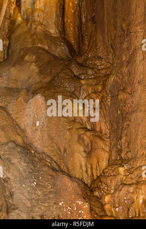 Crystal Cave Kanchanaburi orange color geological Stock Photo