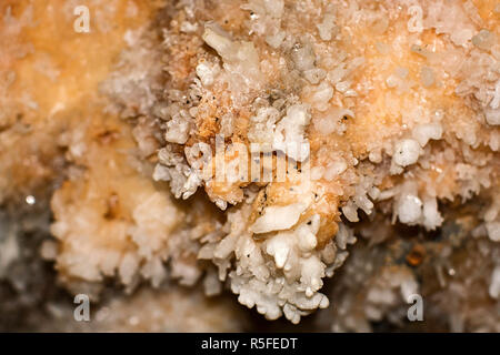 Crystal Cave Kanchanaburi orange color geological mysterious Stock Photo