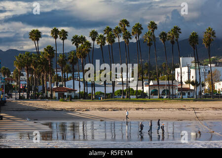 USA, California, Southern California, Santa Barbara, harborfront and beach Stock Photo