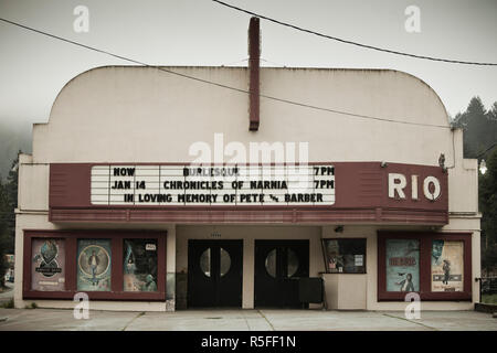 USA, California, Northern California, Russian River Wine Country, Guerneville, Rio Movie Theater Stock Photo