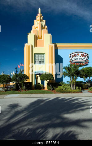 USA, Florida, Cocoa Beach, Art Deco Architecture, Ron Jon Surf Shop Stock Photo