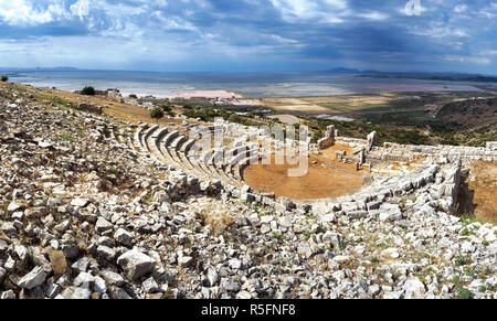 Ancient Theater of Pleuron (Plevrona) city, Greece Stock Photo