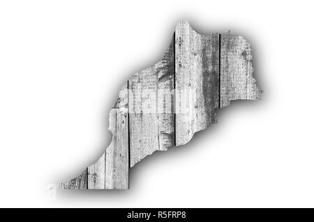 Map of Morocco on weathered wood Stock Photo - Alamy