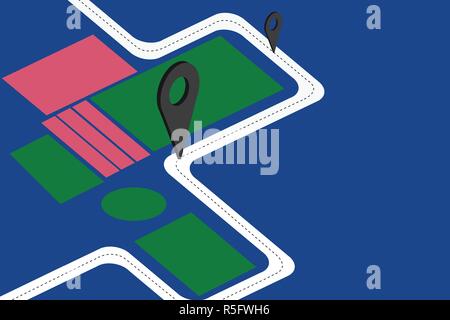 Design business Empty template isolated Minimalist graphic layout template for advertising . Road Map Navigation Marker 3D Locator Pin for Direction R Stock Vector