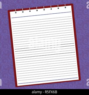 Business Empty template for Layout for invitation greeting card promotion poster voucher. Lined Spiral Top Color Notepad Vector on Watermark Printed B Stock Vector