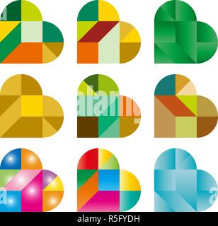 Vector Heart Puzzle pattern Stock Vector