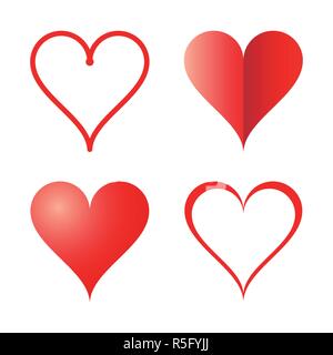 Vector Heart shape frame isolated on white background Stock Vector