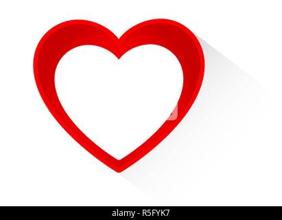 Vector Heart shape frame isolated on white background Stock Vector