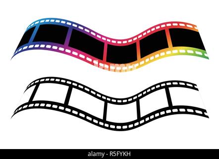 Vector Film strip concept symbols isolated on white bakcground Stock Vector