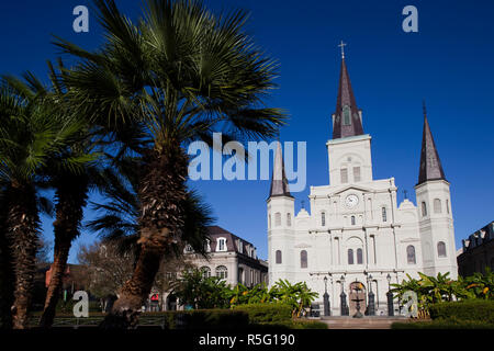 USA, Louisiana, New Orleans, French Quarter, Jackson Square, St. Louis Cathedral Stock Photo