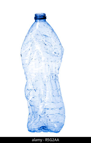 empty plastic waste bottle isolated on white background, clipping-path included Stock Photo