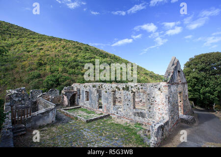 Caribbean, US Virgin Islands, St. John, Virgin Islands National Park, Historic Annaberg Sugar Mill Stock Photo