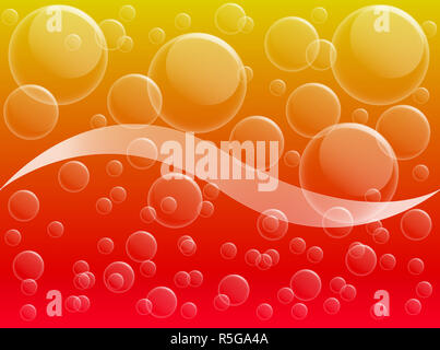 Air bubble on orange and red background Stock Photo