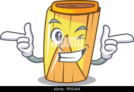 Wink corn tamales shape on the cartoon vector illustration Stock Vector