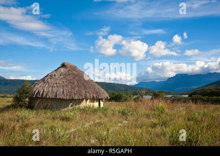Venezuela, Guayana, Canaima National Park, Thatched hut Stock Photo