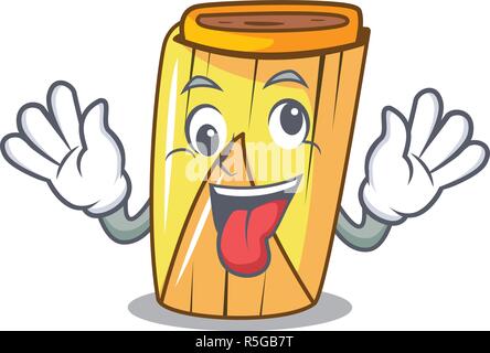 Crazy tamale with corn leaf in cartoon vector illustration Stock Vector