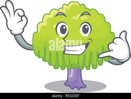 Call me willow tree branch for frame cartoon vector illustration Stock Vector