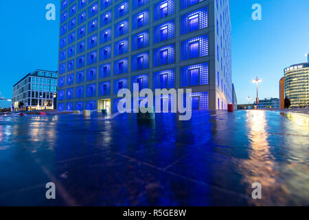 The new city library in Stuttgart, in the Europaviertel Europe District, modern facade, Germany, Stock Photo