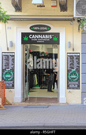 Cannabis store Amsterdam shop in Sorrento, Italy Stock Photo