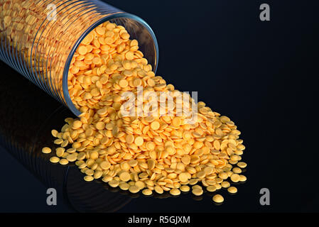 Plastic pellets, industrial beads on black color background Stock Photo