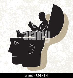 Symbolic drawing of head and knowledge with culture Stock Vector