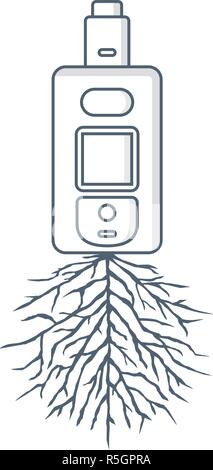 electric cigarette vapor root theme vector art Stock Vector