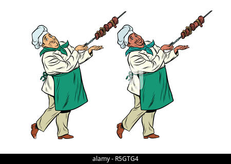 Cartoon Chef  Kebab  Stock Vector Art Illustration Vector 