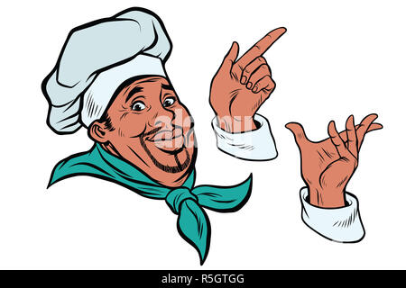 set African cook and hand gestures Stock Photo