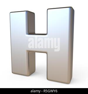 Metal font LETTER H 3D Stock Photo