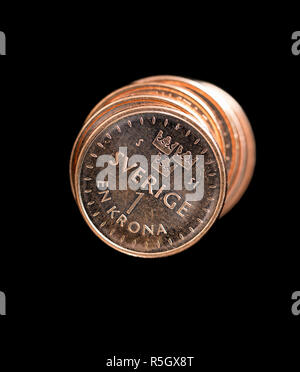 Swedish one Kronor coin Stock Photo - Alamy